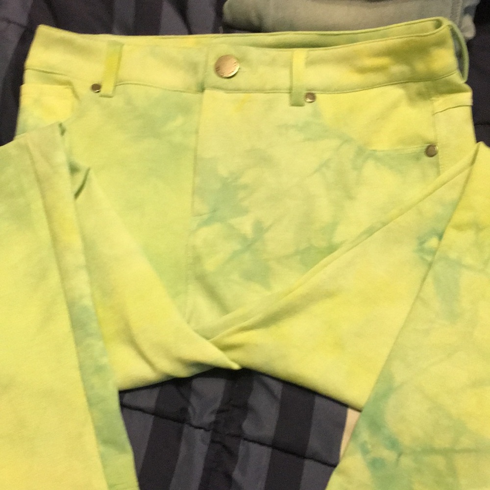 Connection 18 green tie dye skinny jeggings